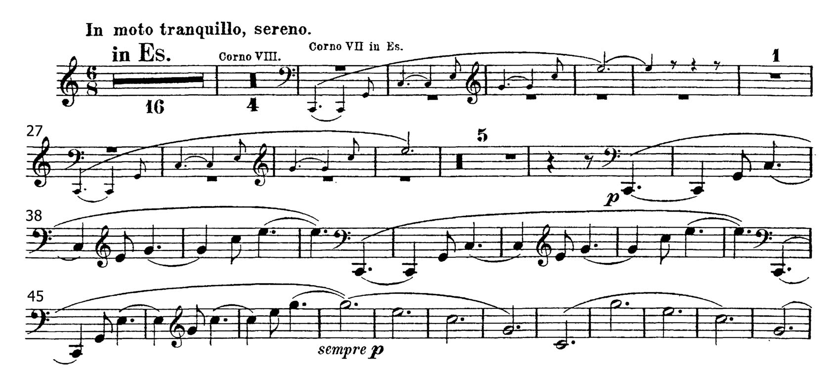 Horn: Wagner: Das Rheingold, Prelude (Vorspiel: mm.17-56) & Scene