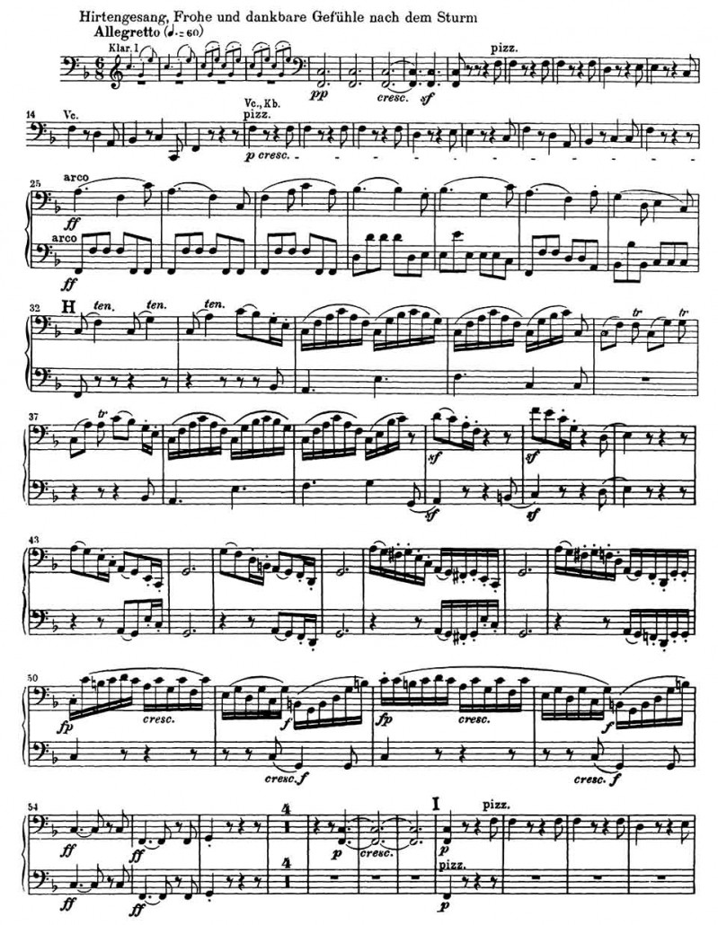 Cello: Beethoven: Symphony 6, Mvt. V (mm 25-55, and 133-163 ...