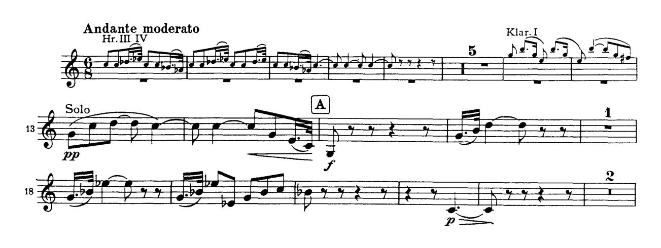 Колыбельная брамса для быстрого. Брамс симфония 4 3 часть. Брамс созерцание Ноты. И Брамс вариации на т Гайдна. Horn solo Sheet 5 Symphony.